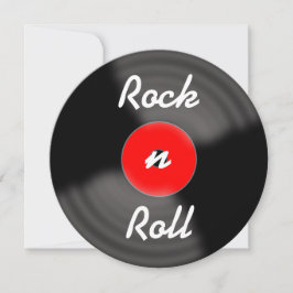 Rock n Roll Retro Födelsedagsinbjudningar på Skiva Inbjudningar