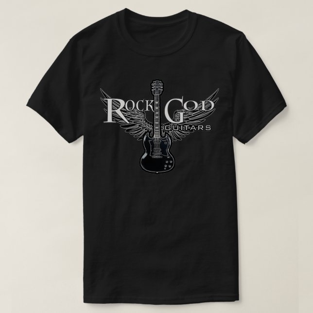 ROCK N ROLL ROCK GOD GUITARS MUSIC1  T SHIRT (Design framsida)