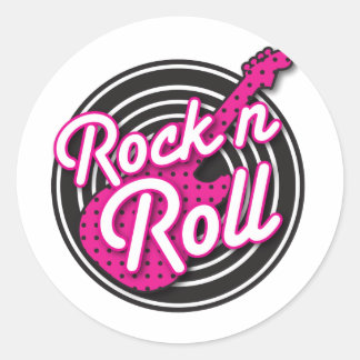 Rock N Roll rockabilly Record Design Runt Klistermärke
