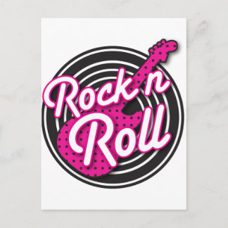 Rock N Roll rockabilly Record Design Vykort