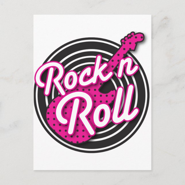 Rock N Roll rockabilly Record Design Vykort (Framsida)