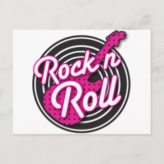 Rock N Roll rockabilly Record Design Vykort