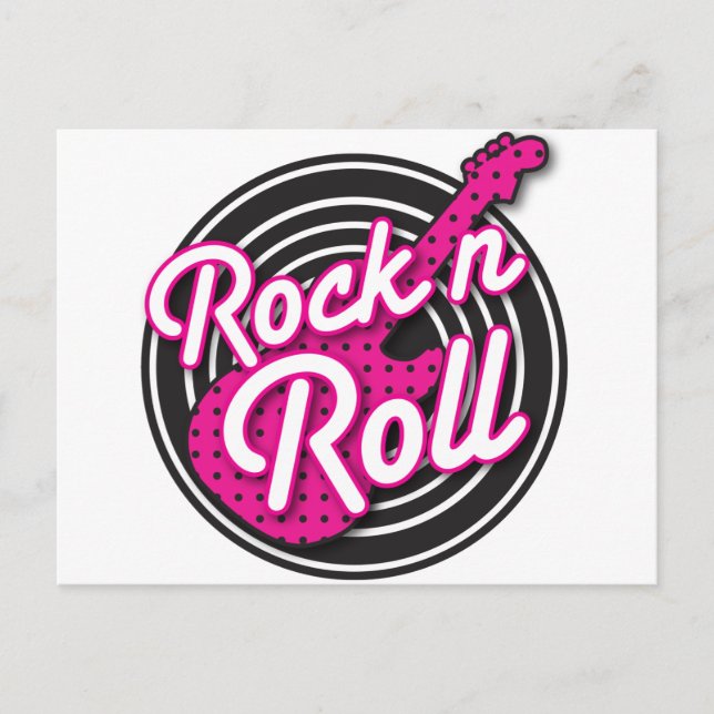 Rock N Roll rockabilly Record Design Vykort (Framsida)