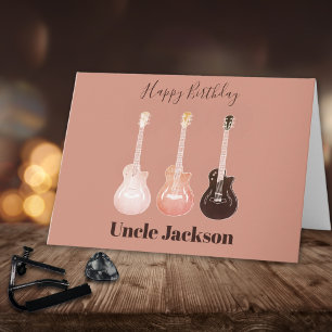 Rock n Roll Rustic Guitars Personalize farbror Kort