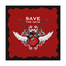 Rock 'n' Roll Save the Date-inbjudan