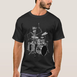 Rock N Roll Skalle Trummis T Shirt