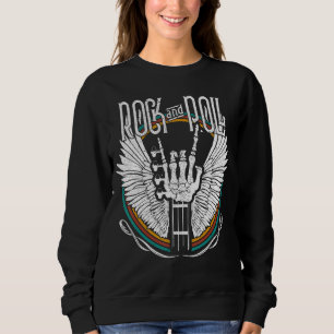 Rock N Roll Skeleton Guitar Rock musik-konsert T Shirt