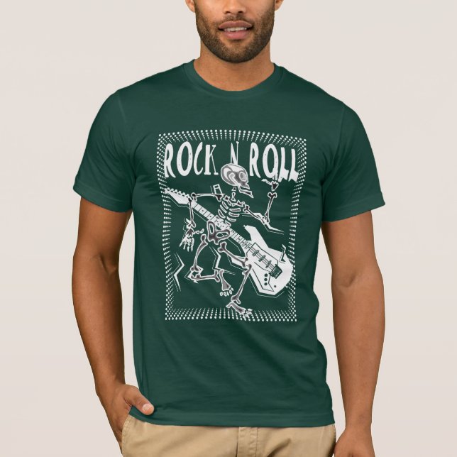 Rock N Roll Skeleton Tee Shirt (Framsida)
