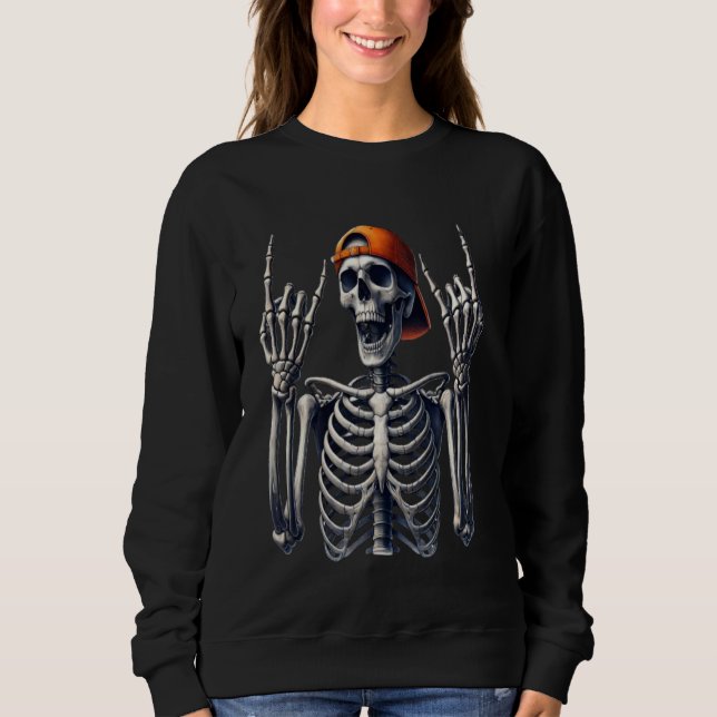 Rock 'n' Roll Skelett T Shirt (Framsida)