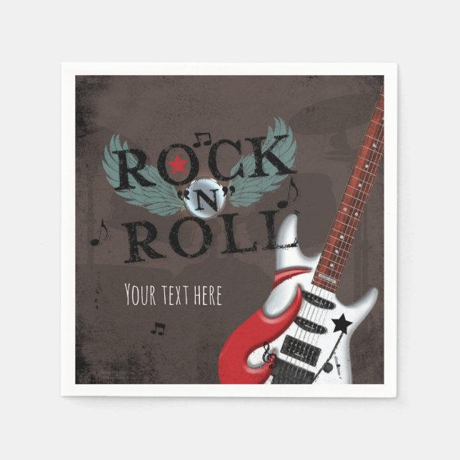 Rock N Roll-stjärna Grunge födelsedagsfest Pappersservett (Framsidan)