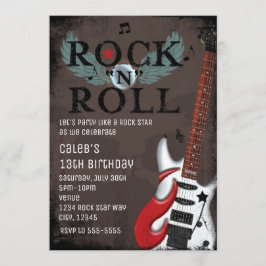 Rock N Roll-stjärna Grunge-födelsedagsfestinbjudni Inbjudningar