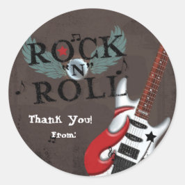 Rock N Roll-stjärna Grunge-födelsedagsfestpresent Runt Klistermärke