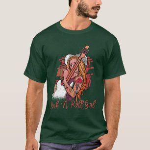 Rock n Roll Tjej Musik Gitarr Rockband rolig T Shirt