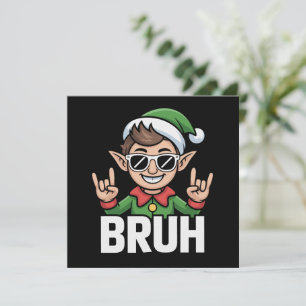 Rock n Roll Tomte Bruh Roligt Talesätt Meme Jul Julkort