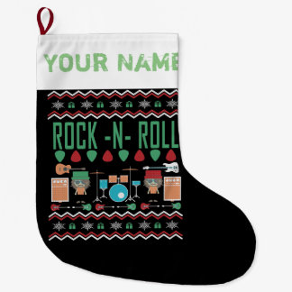 Rock N Roll Ugly jul Sweater Stil Stor Julstrumpa