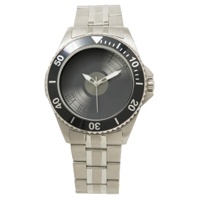 Rock n Roll Vinyl Record Album Armbandsur (Framsida)