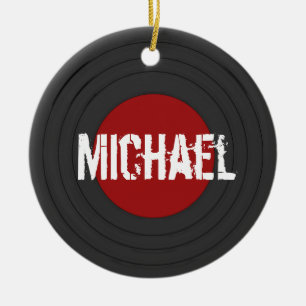 Rock N Roll Vinyl Record Personlig Julgransprydnad Keramik