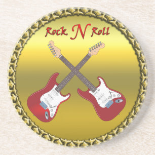Rock N rullar med elektrisk gitarr Underlägg Sandsten