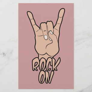 ROCK ON anpassade färger & text flyers