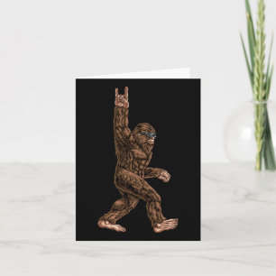Rock On Bigfoot Sasquatch älskar Rock And Roll T-S Kort
