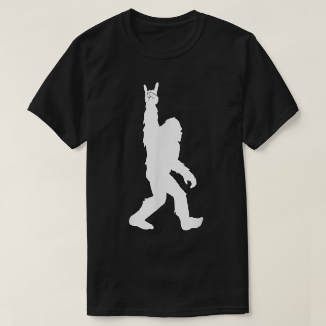Rock On Bigfoot Siluett T Shirt (Design framsida)
