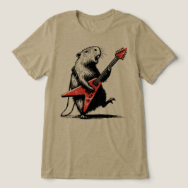 Rock On Capybara som sliter på Elgitarr T Shirt
