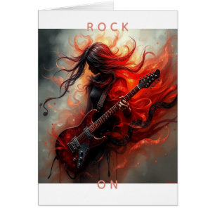 Rock On Fantasy AI Digital konsttryck - Anpassad Hälsningskort