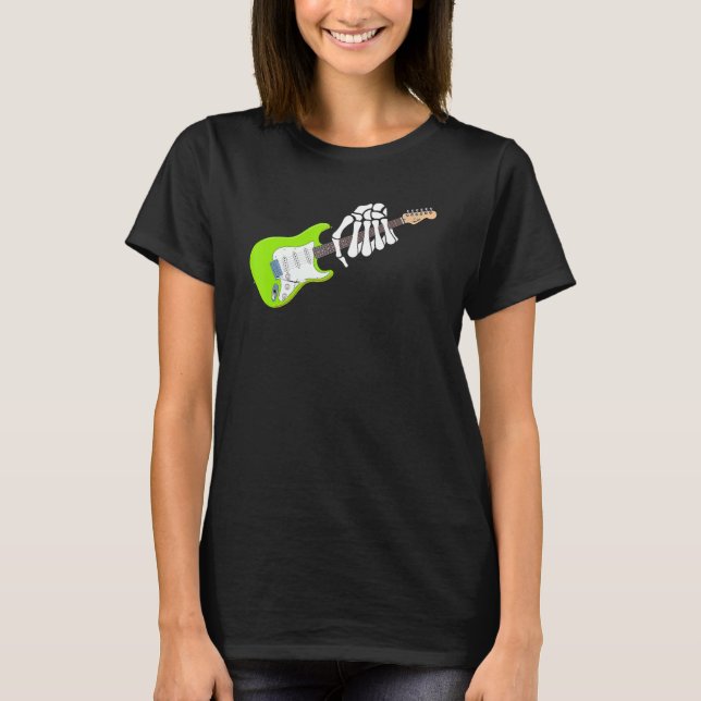 Rock On Guitar Neck - With A Sweet Rock & Roll Ske T Shirt (Framsida)