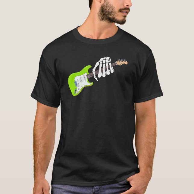 Rock On Guitar Neck - With A Sweet Rock & Roll Ske T Shirt (Framsida)