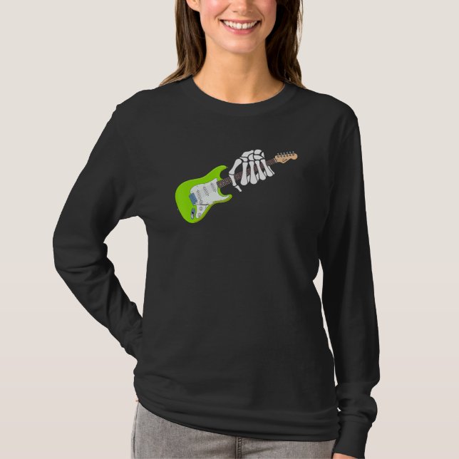 Rock On Guitar Neck - With A Sweet Rock & Roll Ske T Shirt (Framsida)