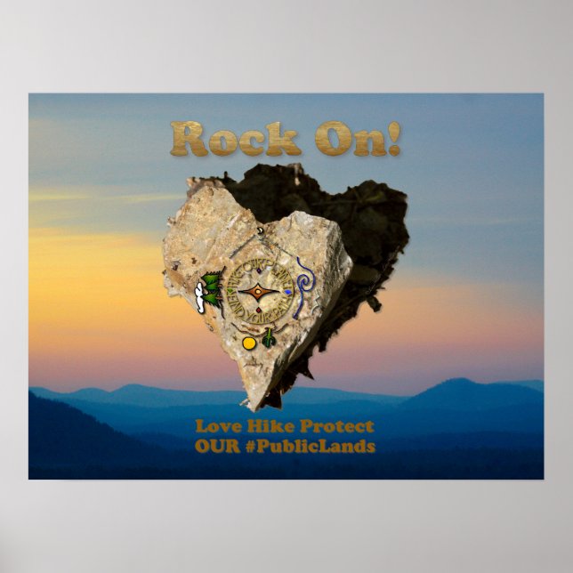 ROCK ON! Kärlek Vandring Skydda Våra Allmänna Mark Poster (Framsidan)