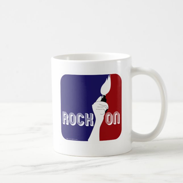 Rock On Musik Sport Fet Rolig Logodesign Kaffemugg (Höger)