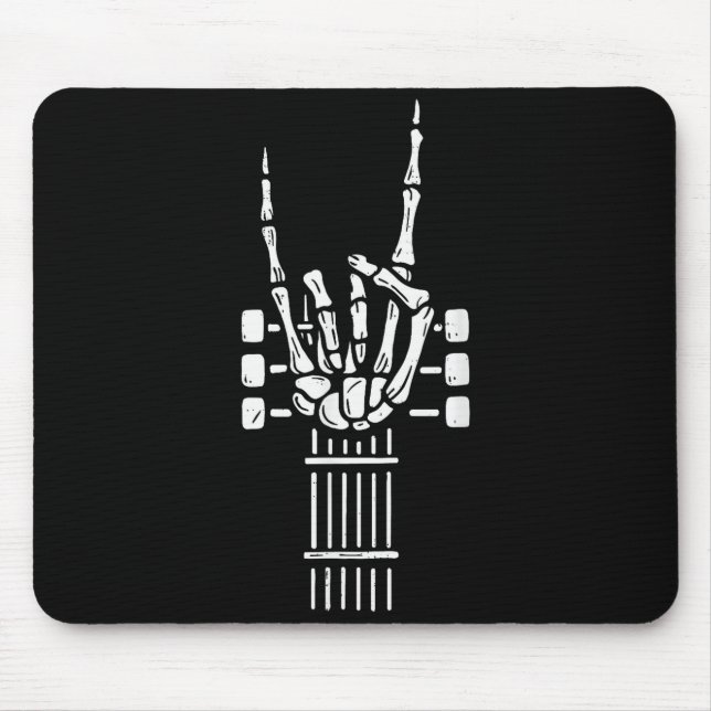 Rock On Skeleton Hand Guitar Guitarist Funny Music Musmatta (Framsidan)