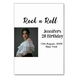 Rock på 20-årsdag för elegant av foto bordsnummer