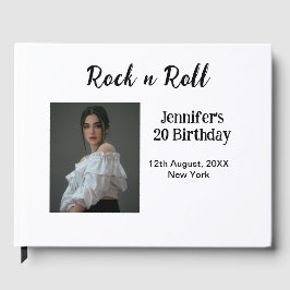 Rock på 20-årsdag för elegant av foto gästböcker