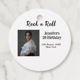 Rock på 20-årsdag för elegant av foto gåvor etiketter