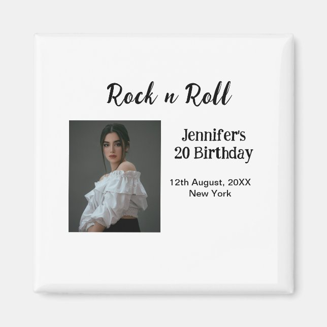 Rock på 20-årsdag för elegant av foto magnet (Framsidan)