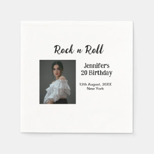 Rock på 20-årsdag för elegant av foto pappersservett