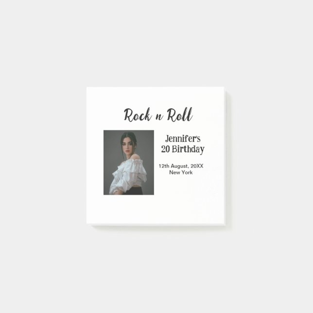 Rock på 20-årsdag för elegant av foto post-it block (Framsida)