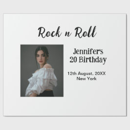 Rock på 20-årsdag för elegant av foto presentpapper