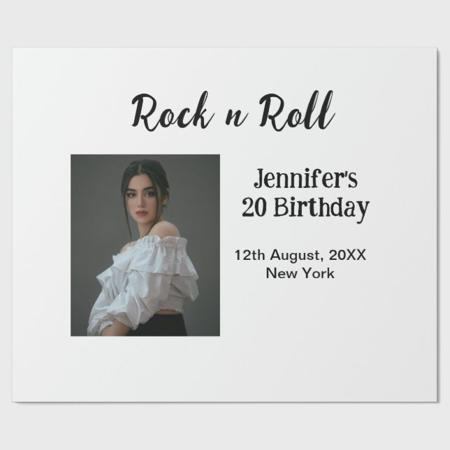 Rock på 20-årsdag för elegant av foto presentpapper (Platt)