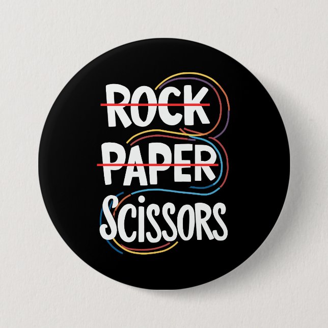 Rock Paper Scissors Lesbisk Rollig Gay Pride HBT Knapp (Framsida)