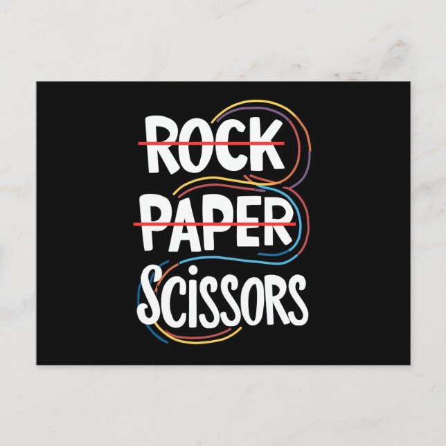 Rock Paper Scissors Lesbisk Rollig Gay Pride HBT Vykort (Framsida)