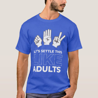 Rock Paper Scissors Like Adults retro T Shirt