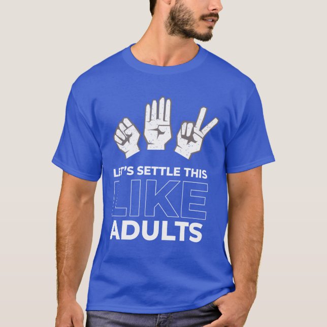 Rock Paper Scissors Like Adults retro T Shirt (Framsida)