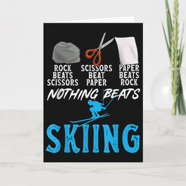 Rock Paper Scissors Nothing Beats Skiing _1  Kort (Framsida)