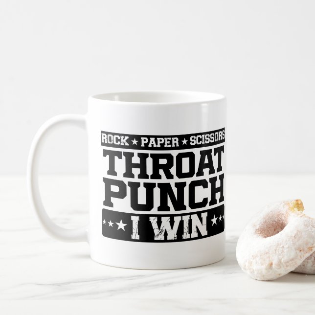 Rock Paper Scissors Strupprygg Jag Vinner, Roligt  Kaffemugg (Med munk)