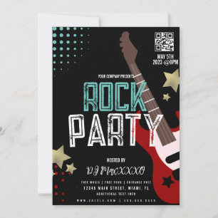 Rock Party Festival DJ Party Bar Club Flyer Inbjudningar