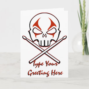 Rock & Roll Card Custom Heavy Metal Drummer Card Helgkort