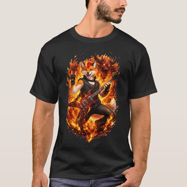 Rock & Roll Fox T Shirt (Framsida)
